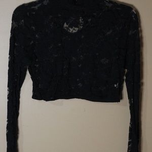 Black lace Crop Top